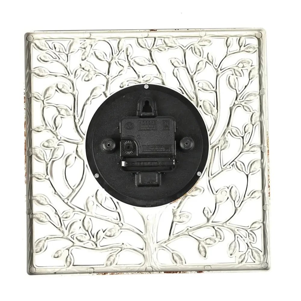 - Vintage Beige Tree Wall Clock - NWOB